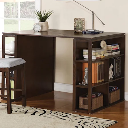 Contemporary Writing Desk with Side Shelf Storage